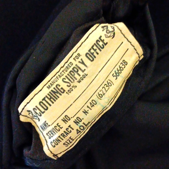 CLOTHING SUPPLY MEN'S VINTAGE BLACK PURE WOOL DOUBLE BREASTED TRENCH - Picture 7 of 17